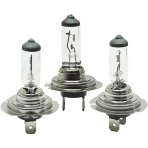 Driver and Passenger Side Headlight Bulb, H7 Bulb Type, High Beam or Low-Beam, Halogen, Set of 3